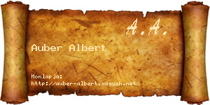 Auber Albert névjegykártya